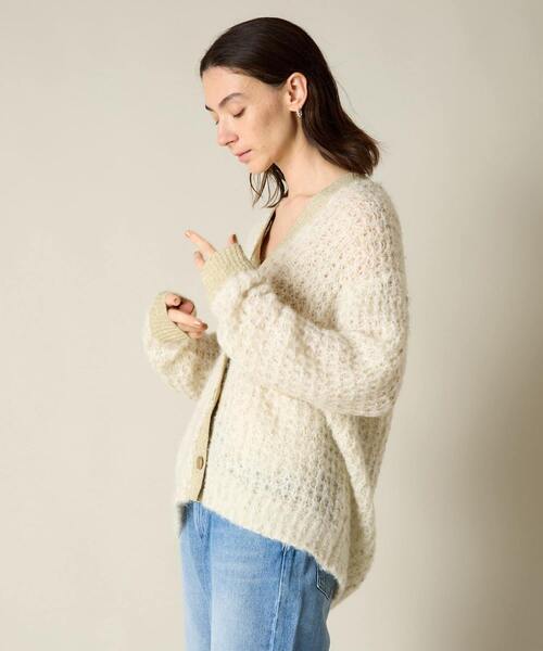 「Liesse」 ニットカーディガン FREE オフホワイト レディース_画像2