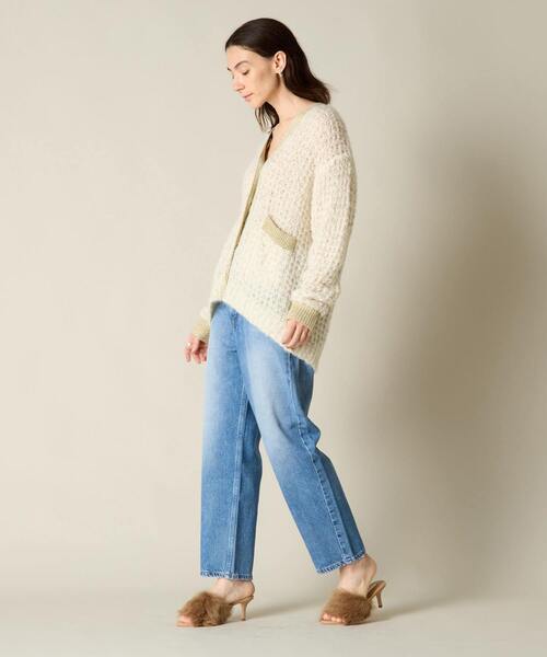 「Liesse」 ニットカーディガン FREE オフホワイト レディース_画像4