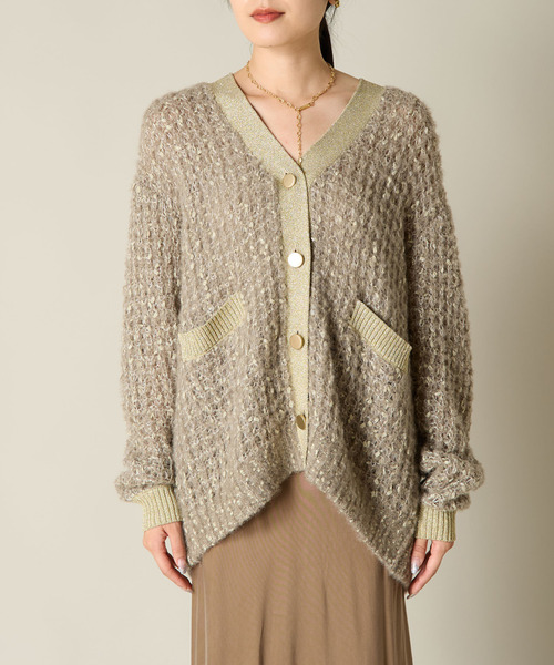 「Liesse」 ニットカーディガン FREE オフホワイト レディース_画像8