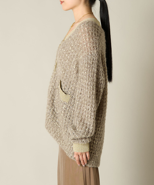 「Liesse」 ニットカーディガン FREE オフホワイト レディース_画像9