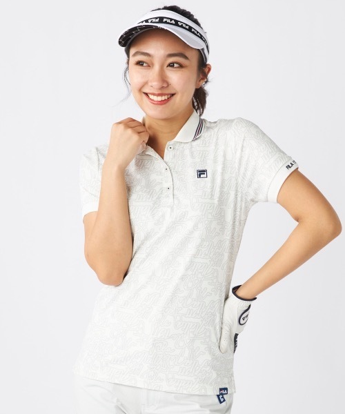 ブラウス シャツ 「FILA GOLF/フィラゴルフ」レディースプリント半袖シャツ　遮熱機能　ゴルフ レディース