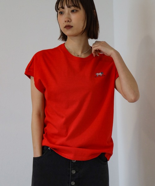 売れ筋商品|||アンナ フィールド Tシャツ レディース トップス Basic T-shirt - bright red プリントTシャツ - レッド／サンドニ - レディース | H&M JP