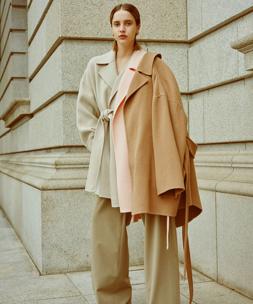 「N.O.R.C」 チェスターコート S グレー レディース_画像8