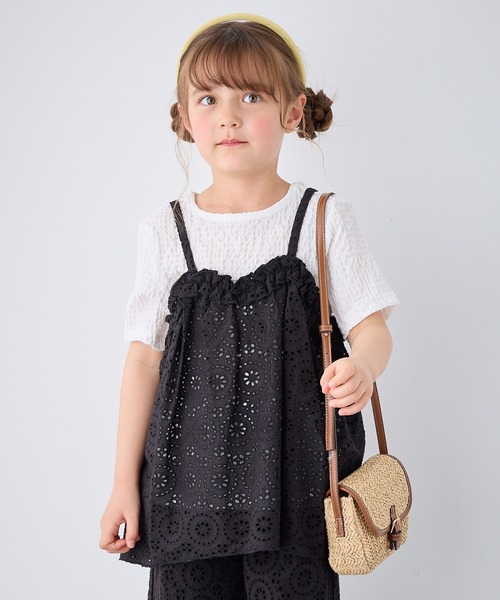 Piet ブラウス シャツ レースビスチェ ドッキングトップス キッズ 子供