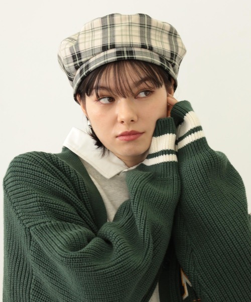 MILKFED.（ミルクフェド） 帽子 ベレー帽 LOGO PLAID BERET レディース