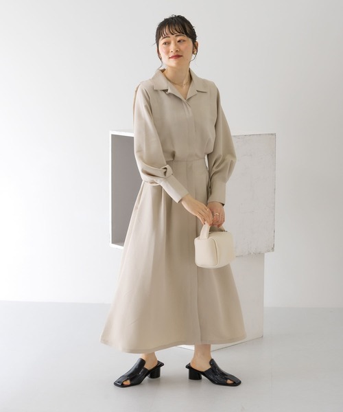 KBF 「KBF」 長袖ワンピース MEDIUM カーキ レディース