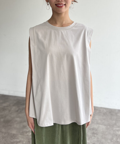 tシャツ フレアノースリプルオーバー レディース Chez toi tシャツ バックフレアノースリプルオーバー レディース