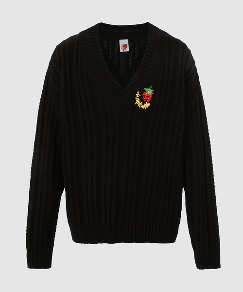 Sky High Farm Workwear セーター ニット CABLEKNIT V-NECK TRIPLE