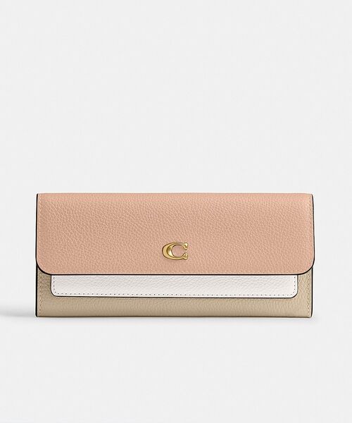 COACH 財布 ミラ ロング フラップ ウォレット・カラーブロック