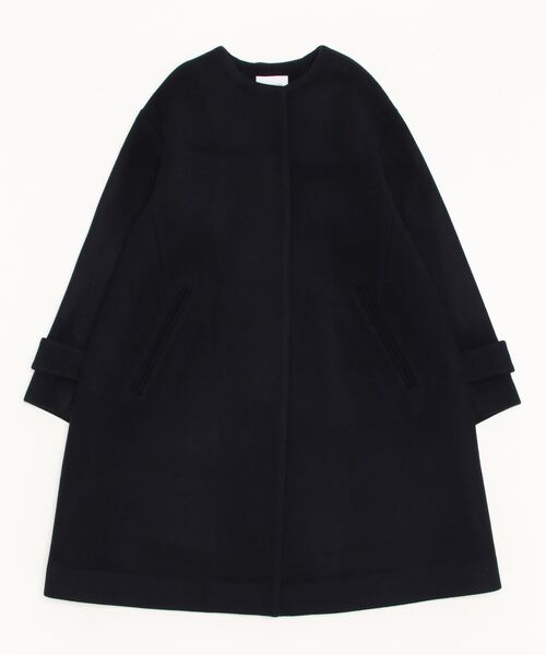 「green label relaxing」 ノーカラーコート 38 ホワイト レディース_画像4