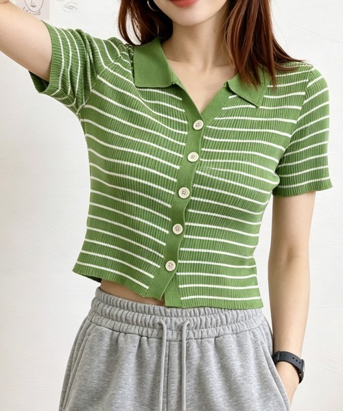 miniministore（ミニミニストア） tシャツ 半袖 ボーダー柄ニット