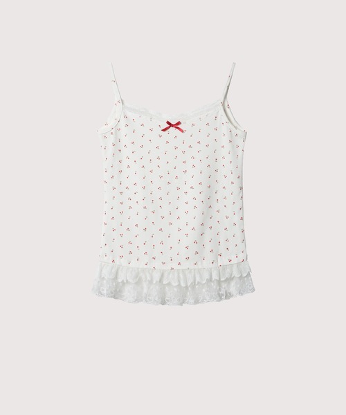 キャミソール Lace Piping Cherry Motif Cami