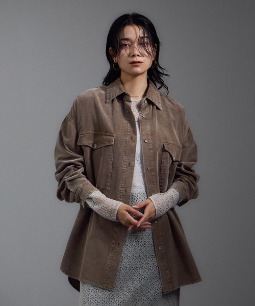 SALON adam et rope' ブラウス シャツ フェードコーデュロイオーバー