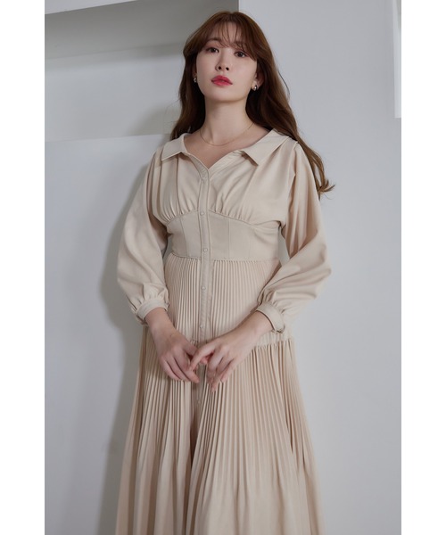 【正規品】Her lip to ワンピースM ホワイト Her lip to 「Her to」 7分袖ワンピース M ホワイト レディース