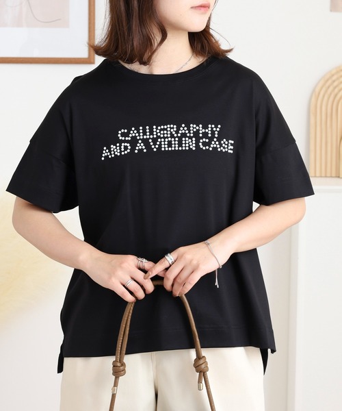 スマホショルダー tシャツ 半袖 BRODIAEA つぶつぶパールロゴ半袖T