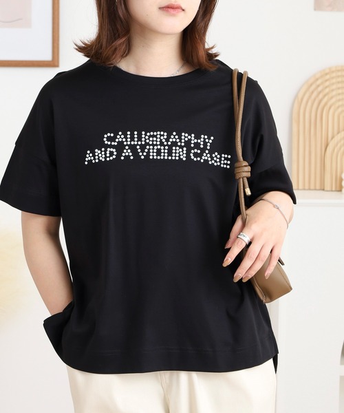 NEE スマホショルダー、tシャツ スマホショルダー tシャツ 半袖 BRODIAEA つぶつぶパールロゴ半袖T