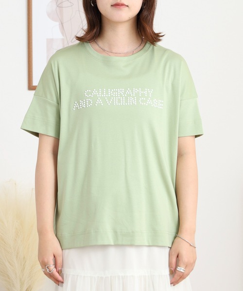スマホショルダー tシャツ 半袖 BRODIAEA つぶつぶパールロゴ半袖T