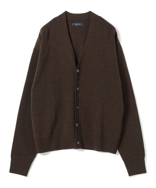 beams カーディガン ウール混 モヘヤ混 ブラック Mサイズ ADAM ET ROPE'（アダムエロペ） カーディガン モヘアミックス オーバー