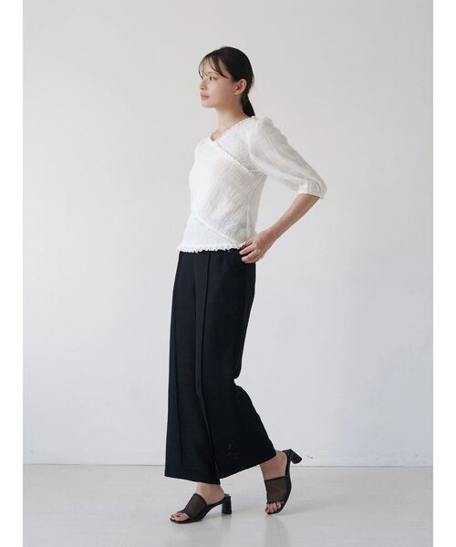TONAL（トーナル） ブラウス シャツ 半袖 スモッキングJQアシメ 