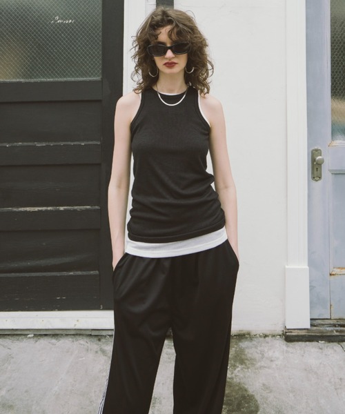 HANNE タンクトップ ノースリーブ 2PACKシアーリブタンクトップ