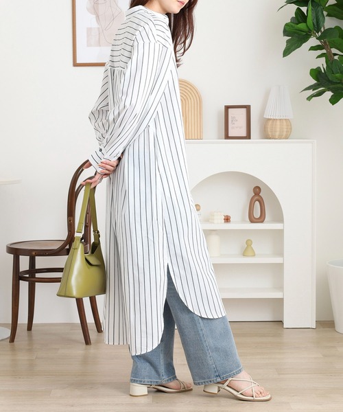 FUNALIVE（ファンアライブ） シャツワンピース 先染ストライプシャツ