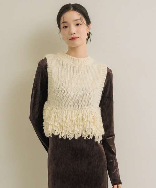 NEUNA（ヌナ） ニット セーター フリンジニットベスト レディース