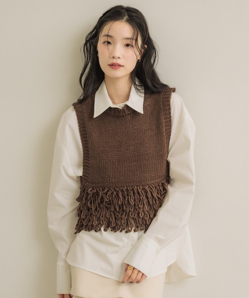 NEUNA（ヌナ） ベスト ジレ フリンジベスト レディース : ZOZOTOWN