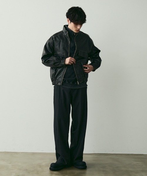 定価以下Carven |Stand collar leather blouson 再販売】Carven | Stand collar leather blouson – Venica
