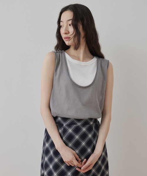 レディース ライン ノースリーブニット Unblend ノースリーブニット FREE グレー レディース : ZOZOTOWN Yahoo