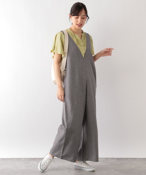 「GLOBAL WORK」 半袖ブラウス LARGE オフホワイト レディース_画像2