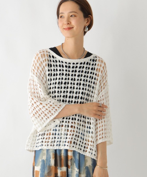 「LEPSIM」 半袖ニット FREE アイボリー レディース_画像3