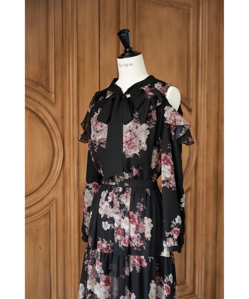 Her lip to ブラウス シャツ Isaline Bow-Tie Floral Blouse