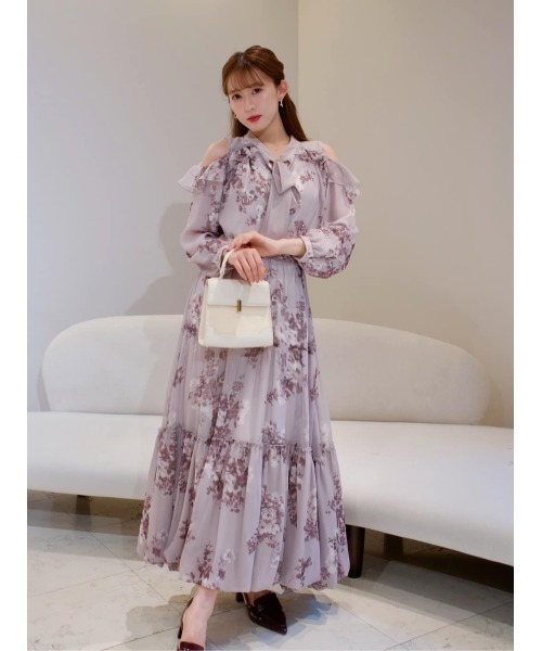 Her lip to ブラウス シャツ Isaline Bow-Tie Floral Blouse