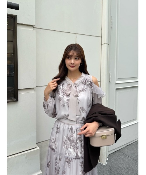 Her lip to ブラウス シャツ Isaline Bow-Tie Floral Blouse