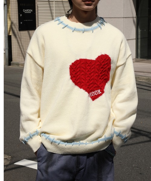 【aiko着】日本製　sowa ハート柄ニット 20%OFF】heart argyle knit～ﾊｰﾄｱｰｶﾞｲﾙﾆｯﾄ | flower／フラワー公式通販