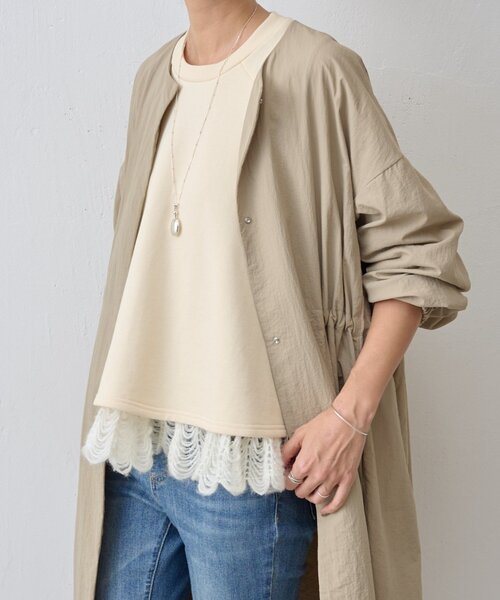 BEARDSLEY（ビアズリー） tシャツ 裾タムレースカットソー レディース