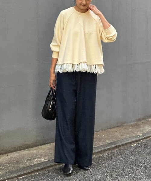 BEARDSLEY（ビアズリー） tシャツ 裾タムレースカットソー レディース