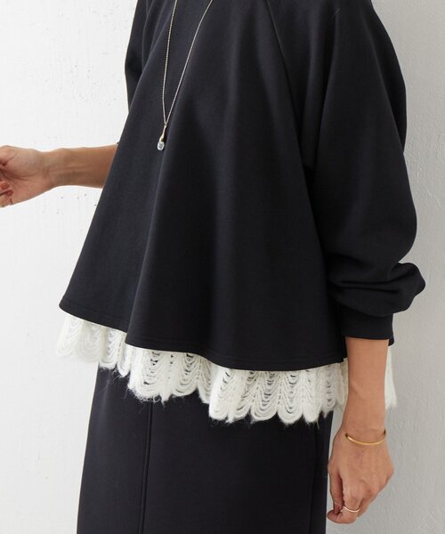 BEARDSLEY（ビアズリー） tシャツ 裾タムレースカットソー レディース