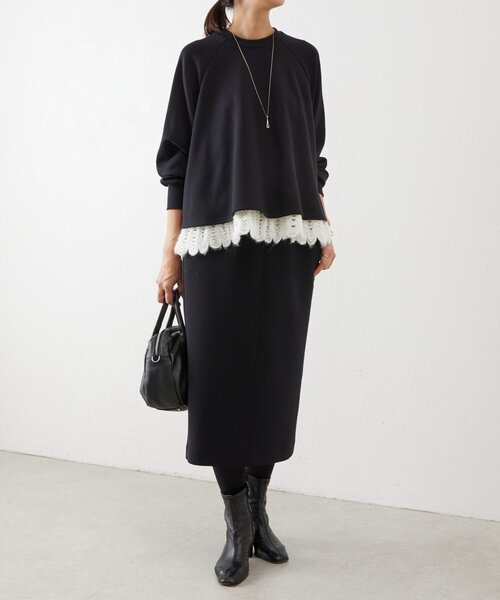 BEARDSLEY（ビアズリー） tシャツ 裾タムレースカットソー レディース