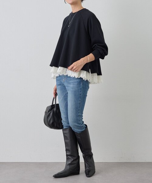 BEARDSLEY（ビアズリー） tシャツ 裾タムレースカットソー レディース