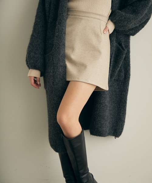 ノーカラーコート コート ロングニットカーディガン レディース | Lunea | 13