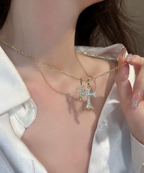 ネックレス 「456715」クロスモチーフチェーンネックレス（RZ