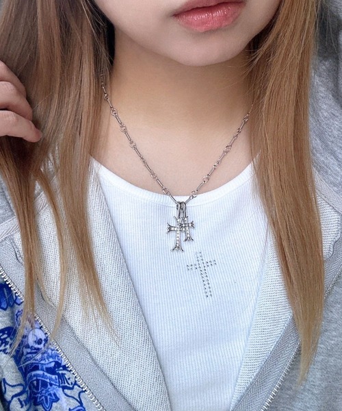 ネックレス 「456715」クロスモチーフチェーンネックレス（RZ
