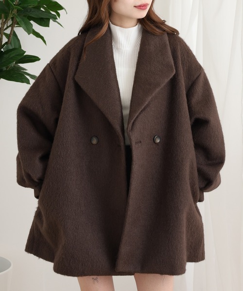 OMNES（オムネス） ピーコート pコート ニットシャギー ミドルコート