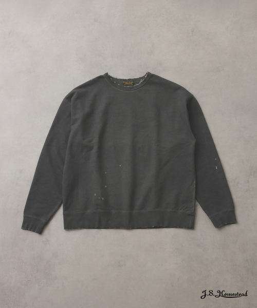 【たかもと】 STONE  ブラック スウェット　本物確実 JOURNAL STANDARD J.S HOMESTEAD tシャツ パシフィック 裏毛 ダメージ