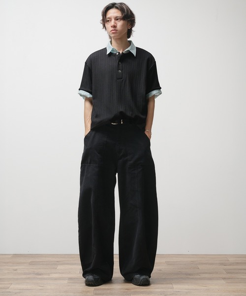 「Adoon plain」 半袖Tシャツ MEDIUM ブラック メンズ_画像3