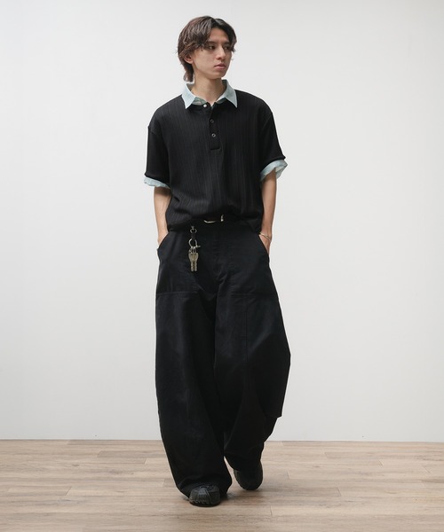 「Adoon plain」 半袖Tシャツ MEDIUM ブラック メンズ_画像4