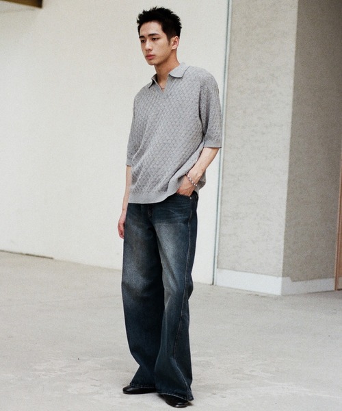 「WYM LIDNM」 半袖シャツ M チャコール メンズ_画像6