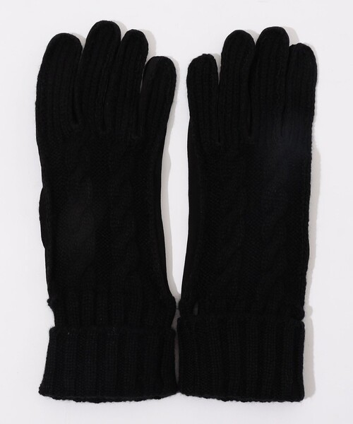 手袋 MAZZOLENI カシミヤニット×ラムスキンヌバックコンビグローブ メンズの画像