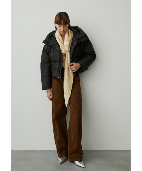 uyu. ダウンコート ダウンジャケット フード付きショートフェイク